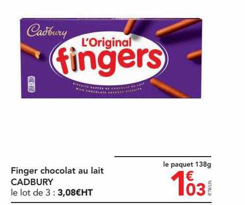 finger chocolat au lait cadbury