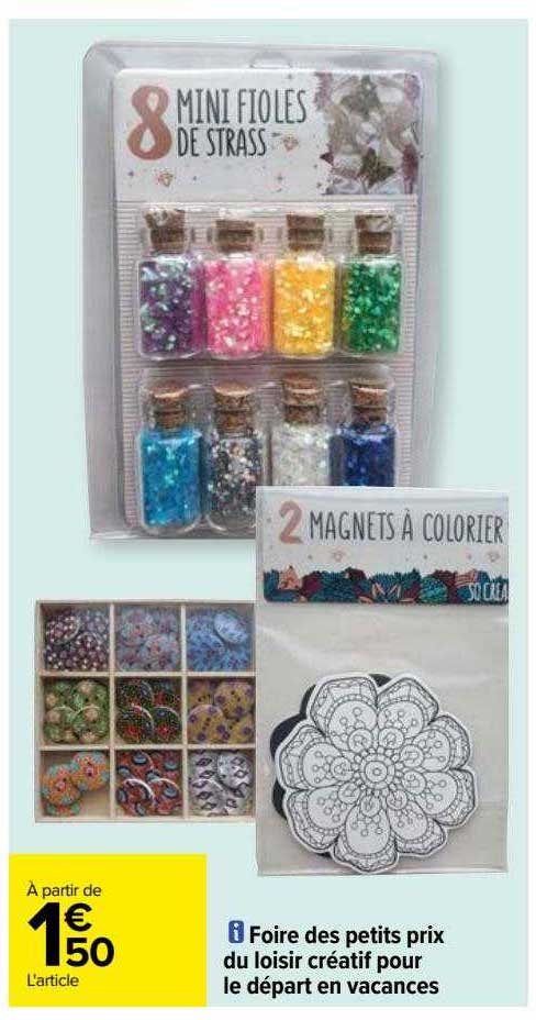 foire des petits prix du loisir créatif pour le départ en vacances