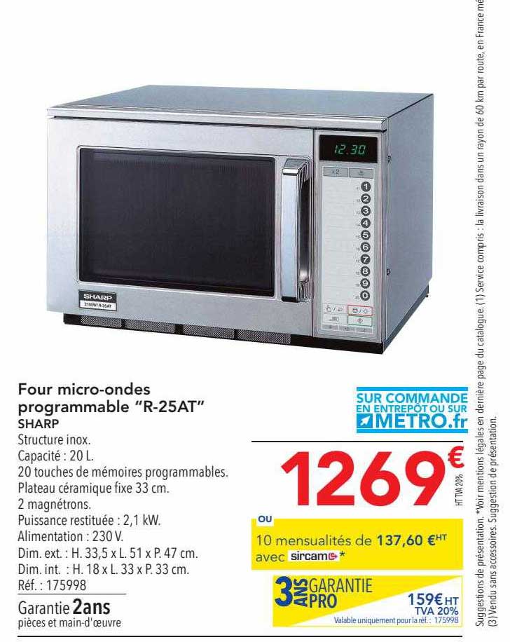 four micro-ondes programmable "r-25at" sharp