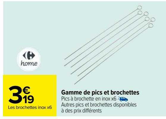 gamme de pics et brochettes