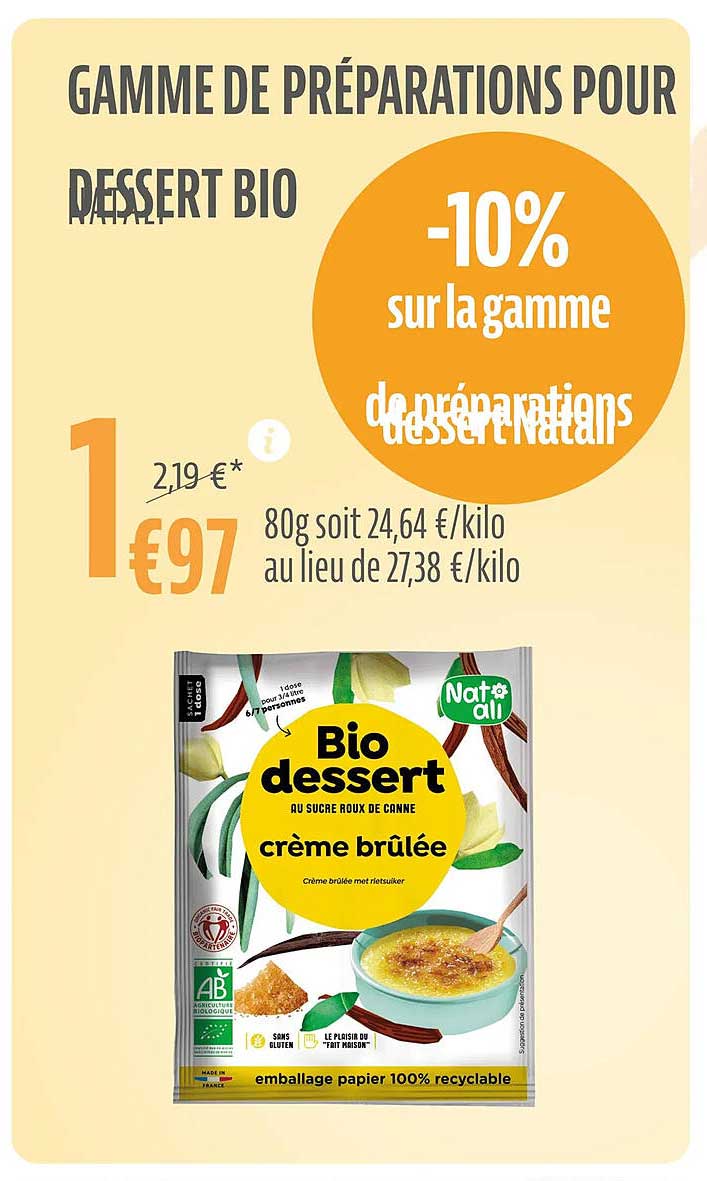 Gamme De Préparations Pour Dessert Bio