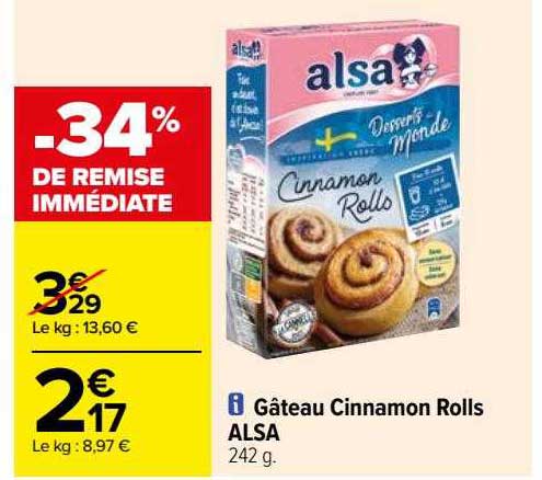 Gâteau Cinnamon Rolls Alsa