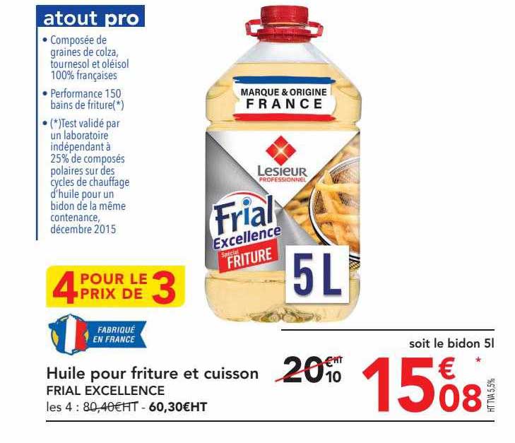 huile pour friture et cuisson frial excellence