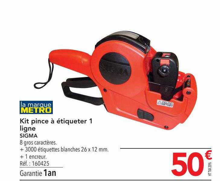 kit pince à étiqueter 1 ligne sigma