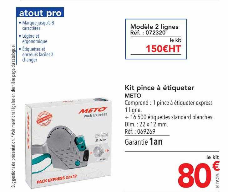 kit pince à étiqueter meto