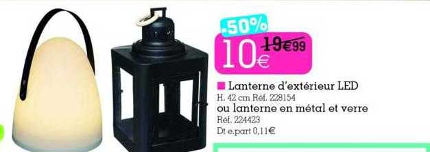 lanterne d'extérieur led ou lanterne en métal et verre