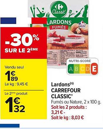 Lardons Carrefour Classic'
