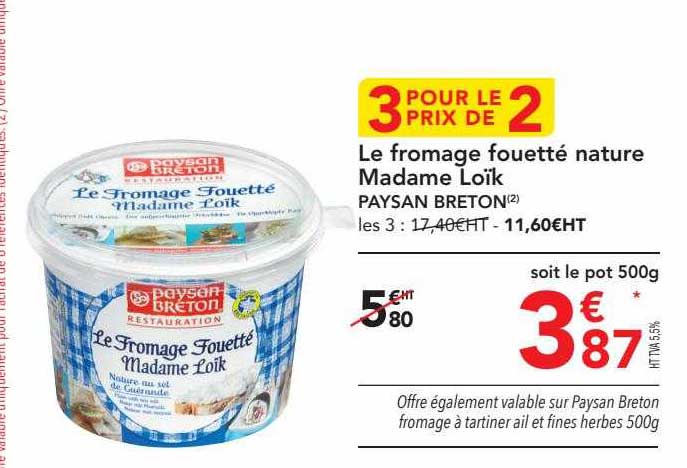 le fromage fouetté nature madame loïk paysan breton
