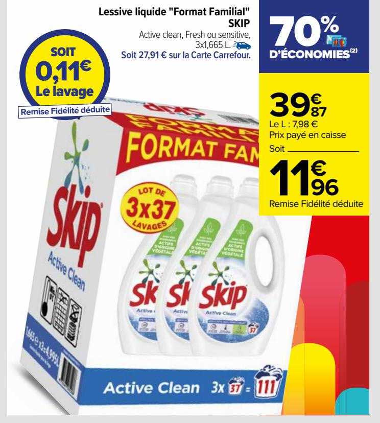 lessive liquide "format familial" skip