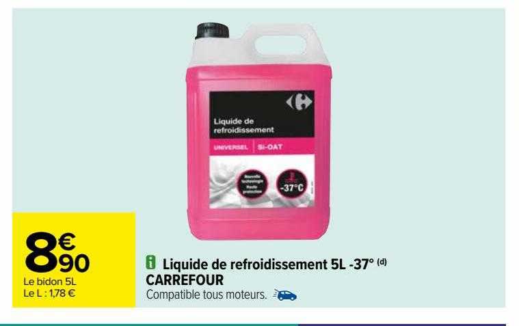 liquide de refroidissement 5L -37° carrefour