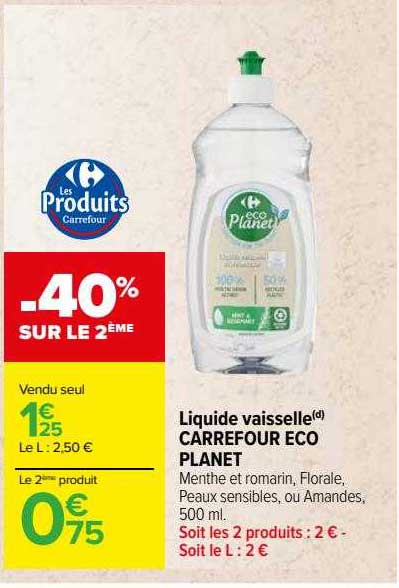 liquide vaisselle carrefour eco planet