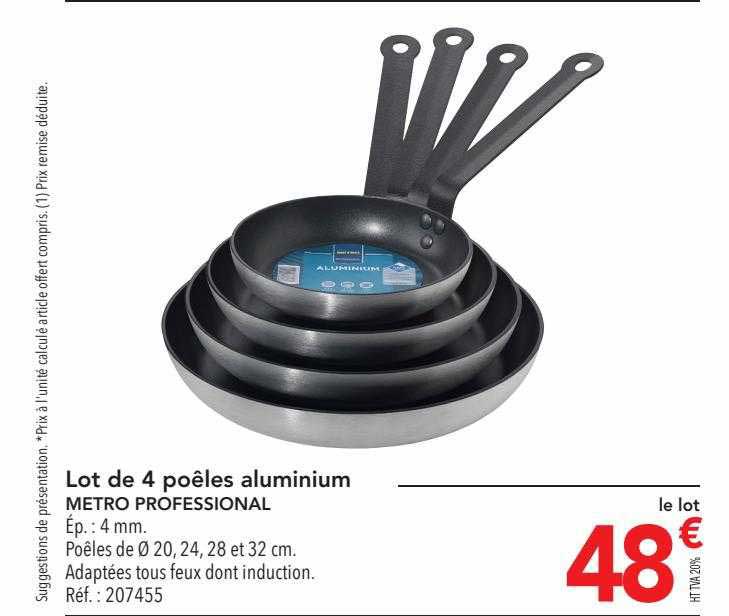 Lot De 4 Poêles Aluminium Metro Professional