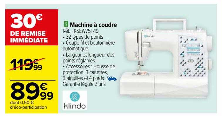machine à coudre klindo