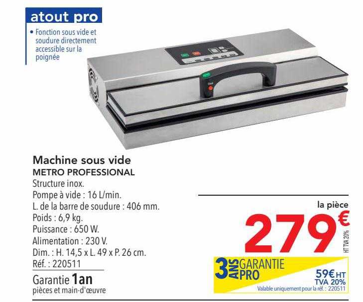 machine sous vide metro professional