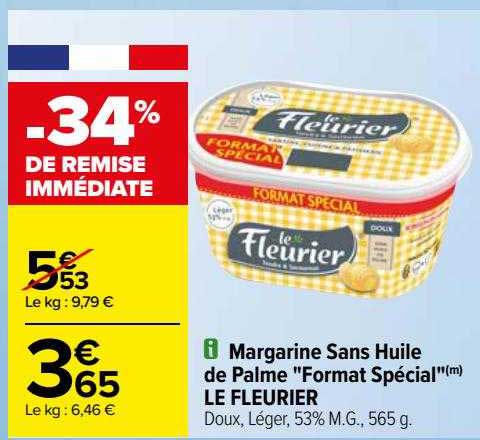 margarine sans huile de palme "format spécial" le fleurier