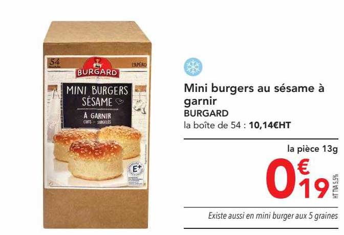 mini burgers au sésame à garnir burgard