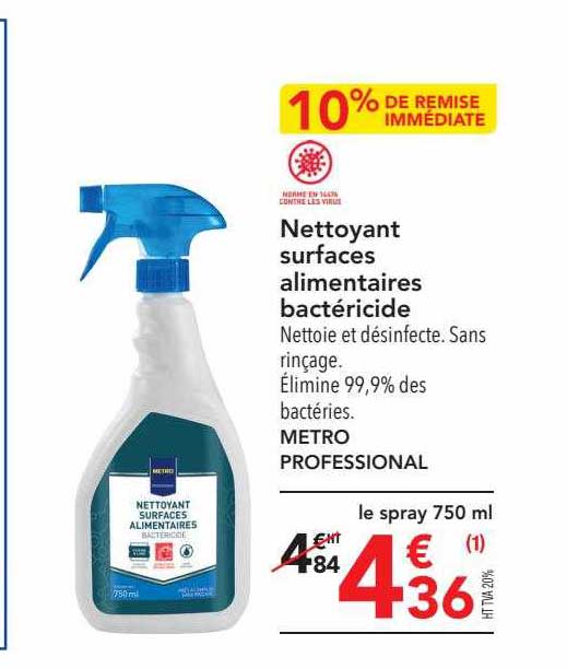 nettoyant surfaces alimentaires bactéricide