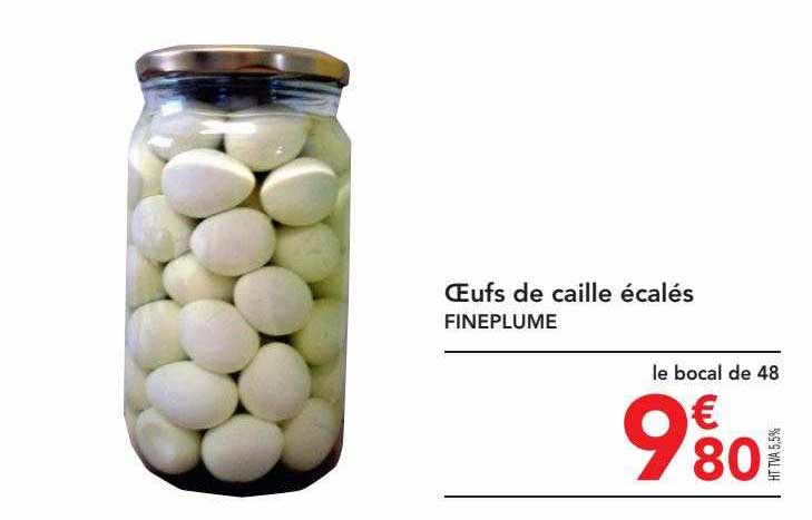 œufs de caille écalés fineplume