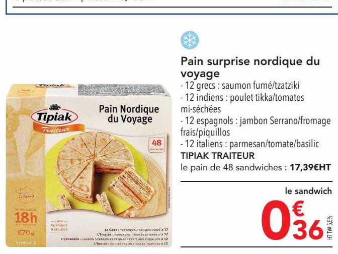 pain surprise nordique du voyage tipiak traiteur