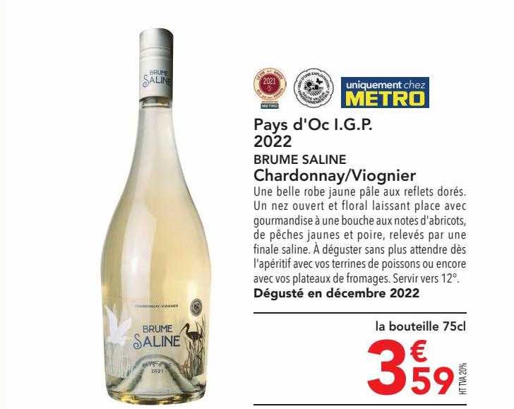 pays d'oc i.g.p. 2022 brume saline chardonnay-viognier