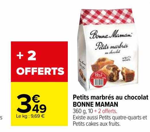 petits marbrés au chocolat bonne maman