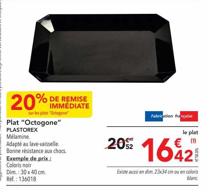 Plat "octogone" Plastorex