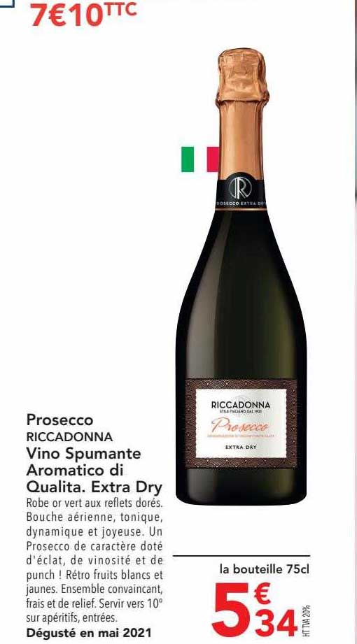 prosecco riccadonna vino spumante aromatico di qualita extra dry