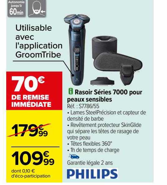 rasoir séries 7000 pour peaux sensibles philips