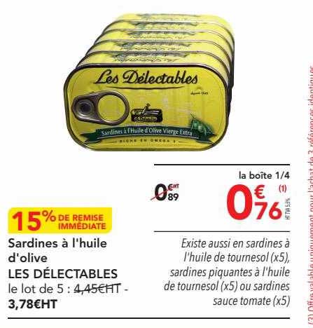 Sardines à L'huile D'olive Les Délectables