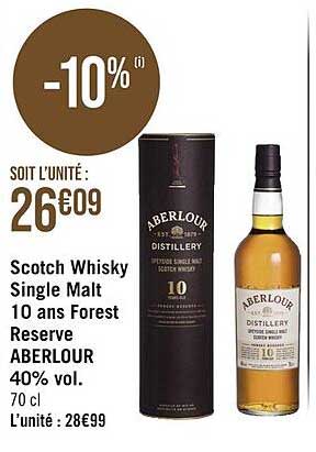 scotch whisky single malt 10 ans forest reserve aberlour 40% vol.