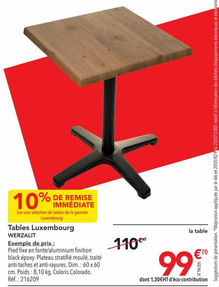 tables luxembourg werzalit