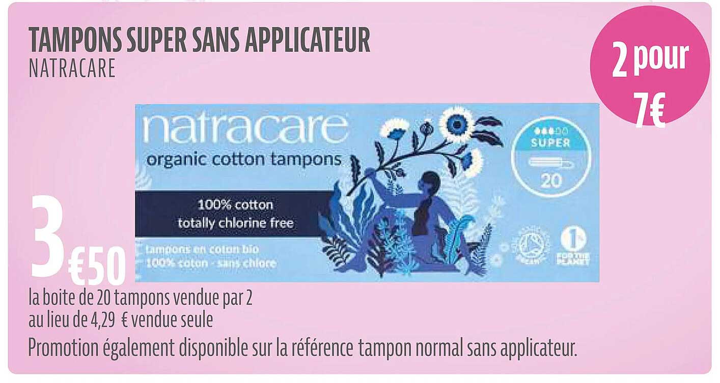 tampons super sans applicateur natracare