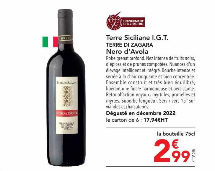 terre siciliane i.g.t. terre di zagara nero d'avola