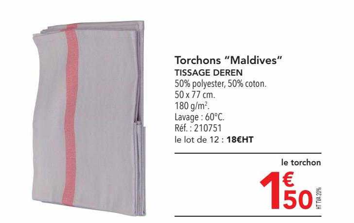 torchons "maldives" tissage deren