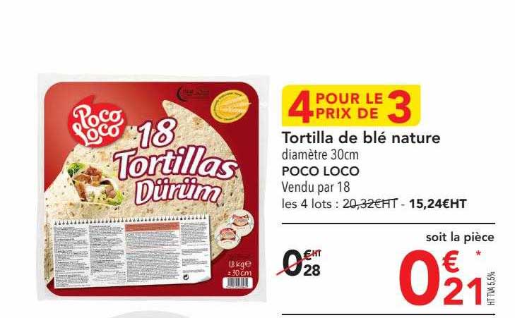 tortilla de blé nature poco loco