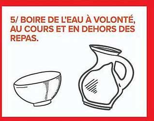 5/ BOIRE DE L’EAU À VOLONTÉ, AU COURS ET EN DEHORS DES REPAS