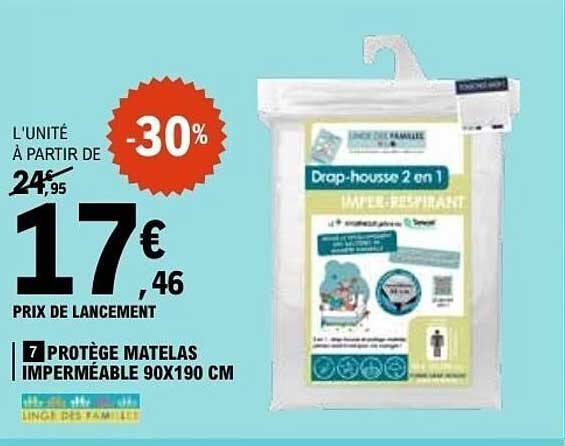 7 PROTÈGE MATELAS IMPERMÉABLE 90X190 CM