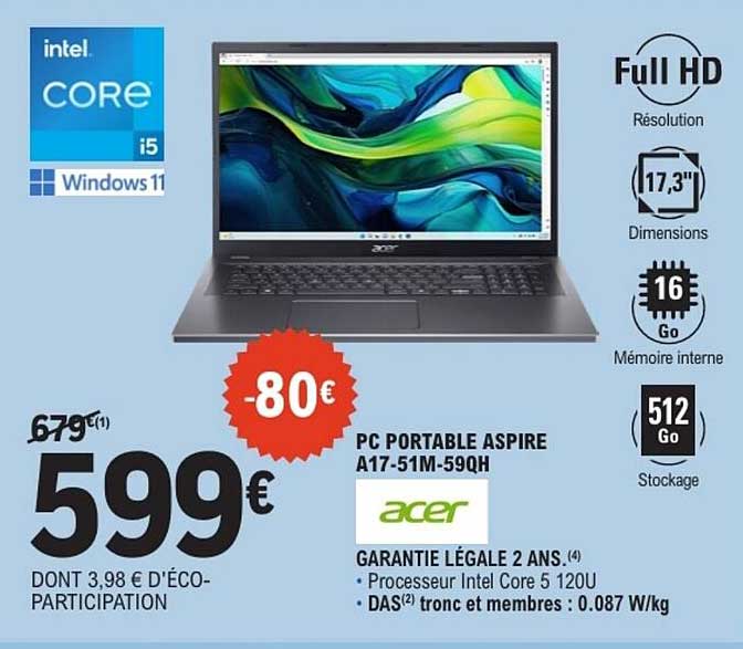 Acer PC PORTABLE ASPIRE