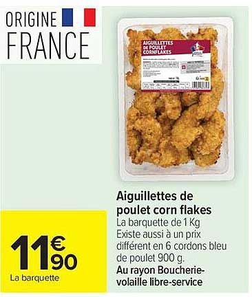 Aiguillettes de poulet corn flakes