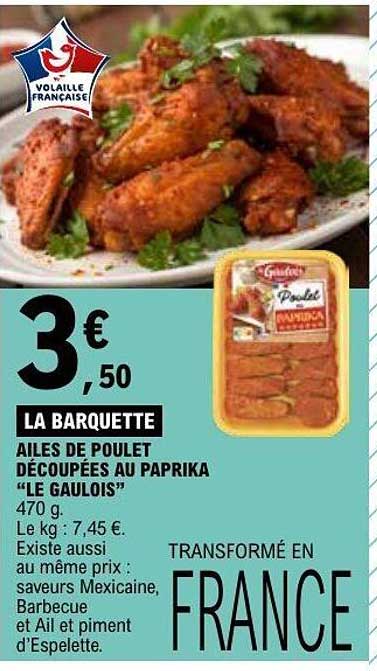 AILES DE POULET DÉCOUPÉES AU PAPRIKA