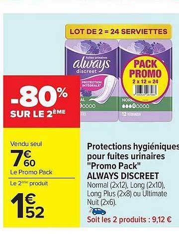 Always Discreet Pack Promo