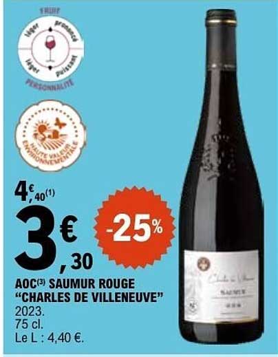 AOC SAUMUR ROUGE "CHARLES DE VILLENEUVE