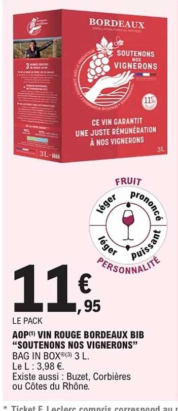 AOP VIN ROUGE BORDEAUX BIB “SOUTENONS NOS VIGNERONS”