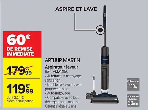 ARTHUR MARTIN Aspirateur laveur