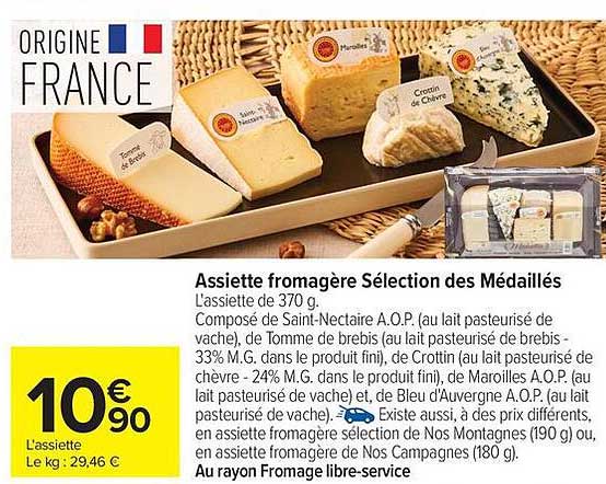 Assiette fromagère Sélection des Médaillés