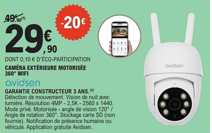 Avidsen CAMÉRA EXTÉRIEURE MOTORISÉE 360° WIFI