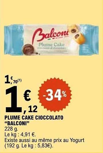 Balconi Plume Cake Cioccolato