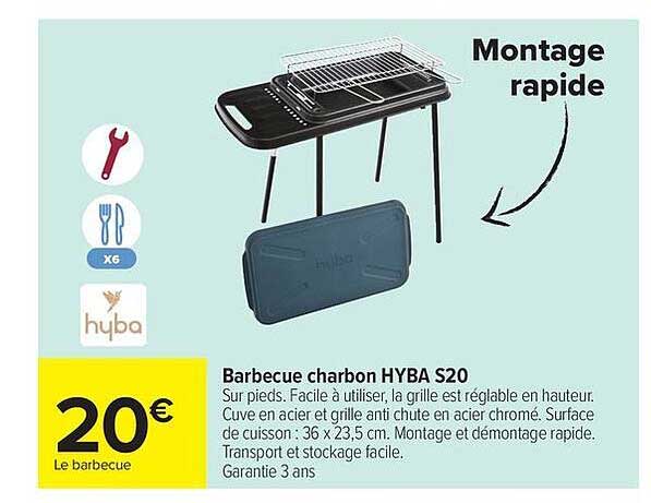 Barbecue charbon HYBA S20