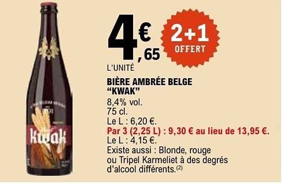 BIÈRE AMBRÉE BELGE “KWAK”