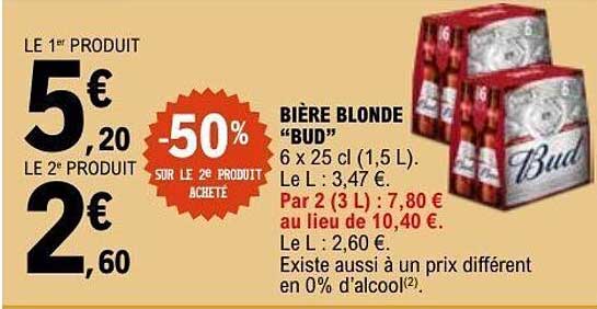 BIÈRE BLONDE "BUD